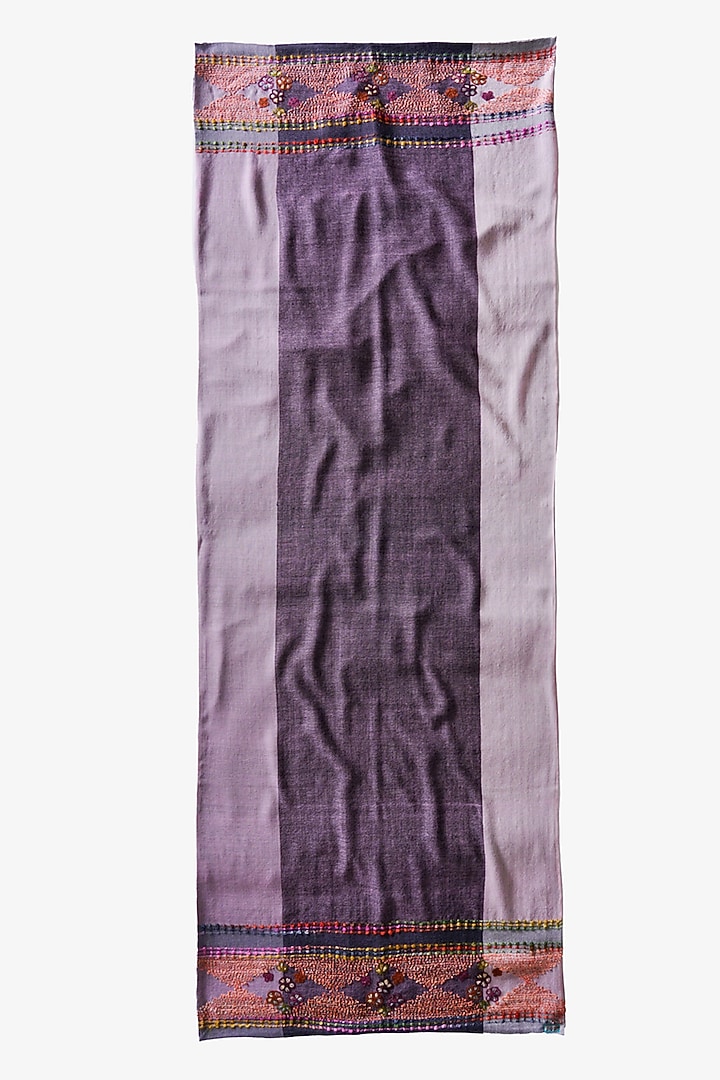 Purple Embroidered Stole by Niiyaa at Pernia's Pop Up Shop