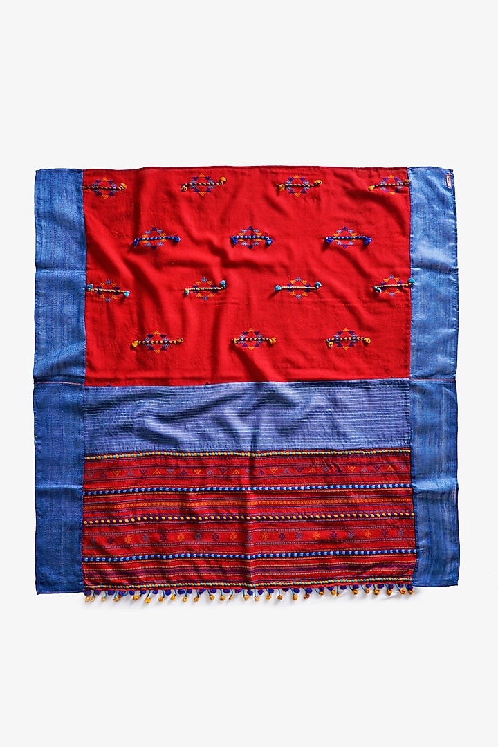 Multi-Coloured Silk & Wool Stole by Niiyaa at Pernia's Pop Up Shop