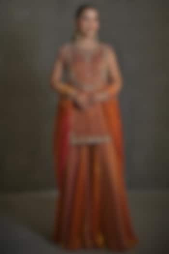 Pink Imported Tissue Gharara Set by Label Nilansha Jain at Pernia's Pop Up Shop