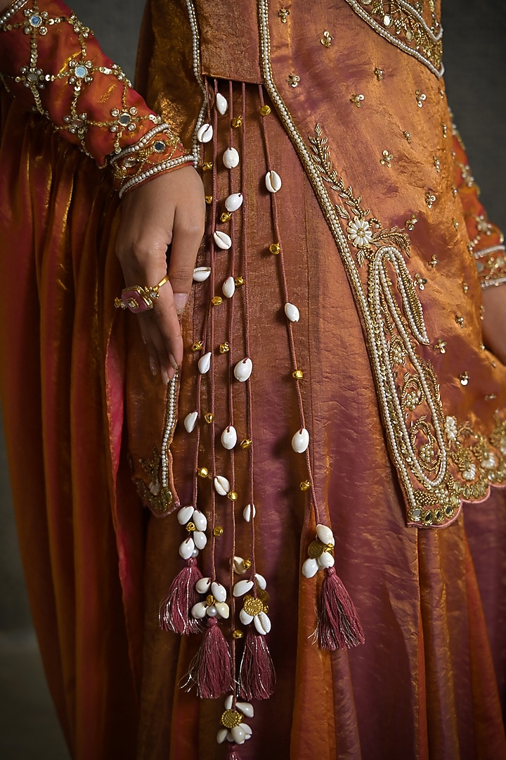 Pink Imported Tissue Gharara Set by Label Nilansha Jain at Pernia's Pop Up Shop