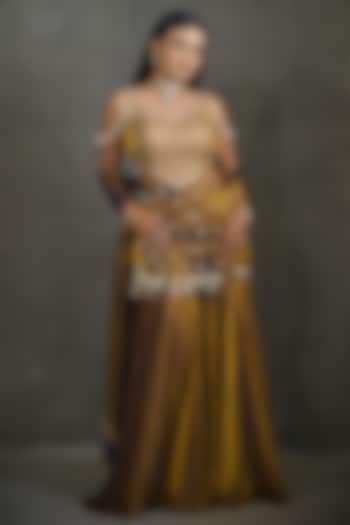 Copper Imported Tissue Gharara Set by Label Nilansha Jain at Pernia's Pop Up Shop