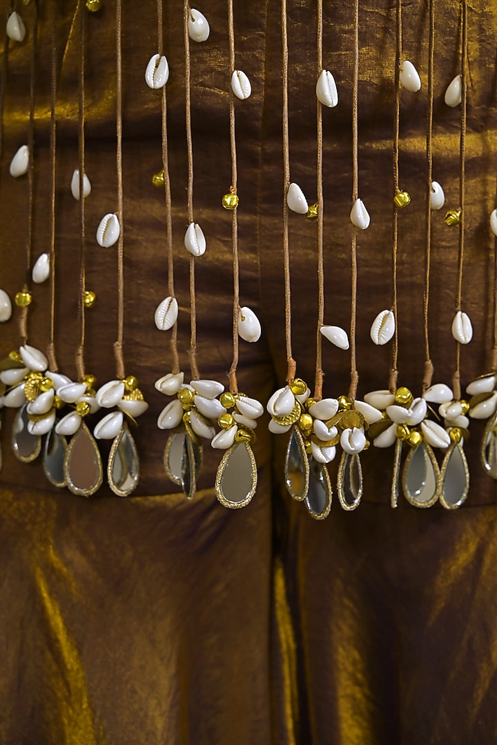 Copper Imported Tissue Gharara Set by Label Nilansha Jain at Pernia's Pop Up Shop