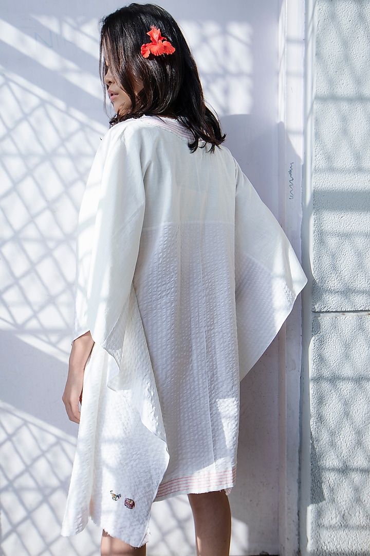 White Embroidered Kaftan Summer Dress by Nika at Pernia's Pop Up Shop