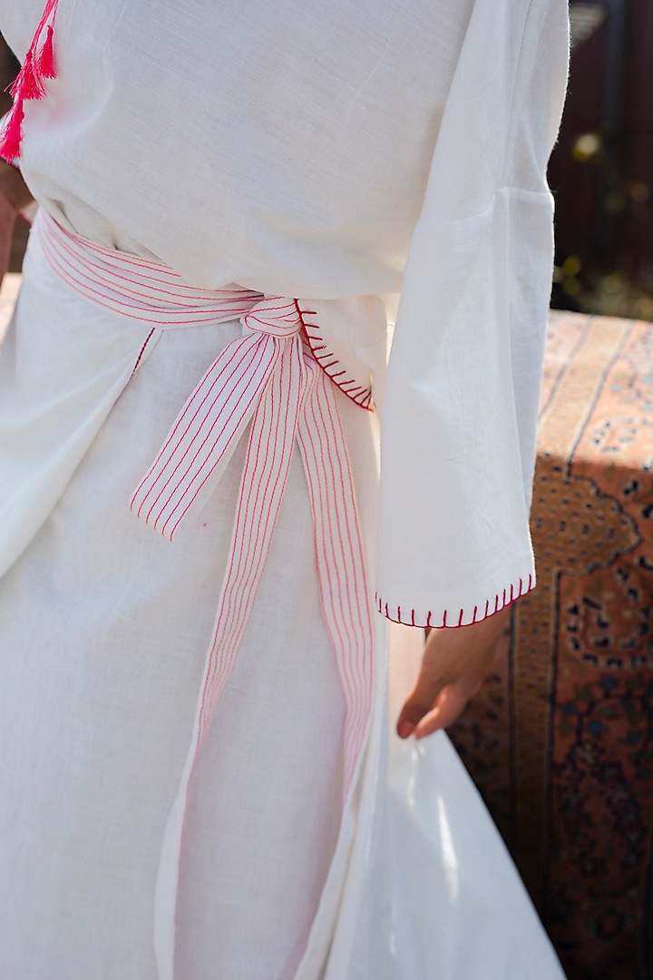 White Embroidered Wrap Skirt by Nika at Pernia's Pop Up Shop
