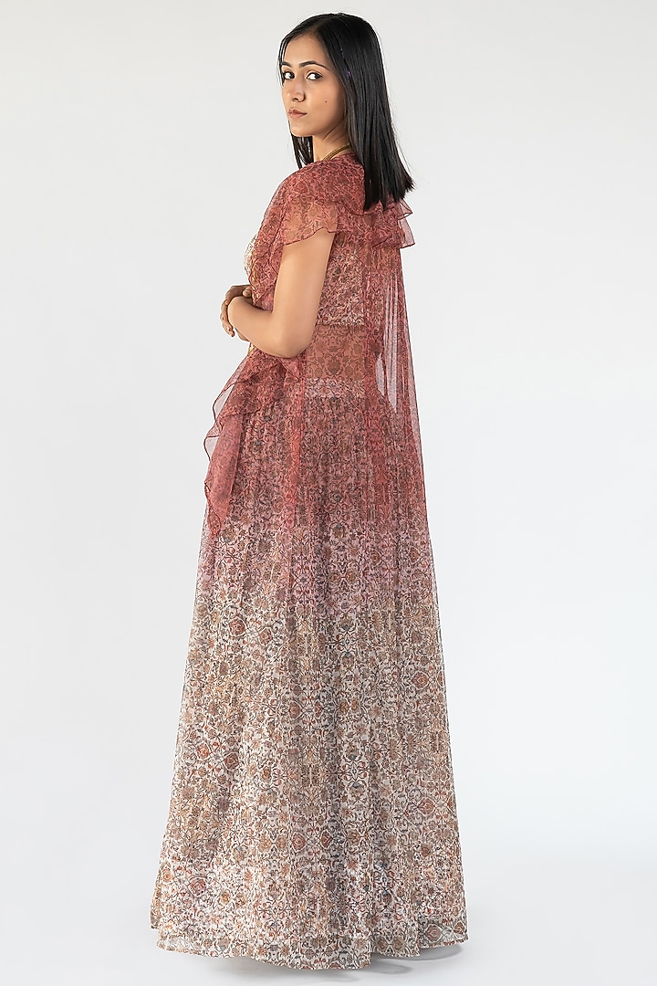 White Printed Skirt Set by Nikita Vishakha at Pernia's Pop Up Shop