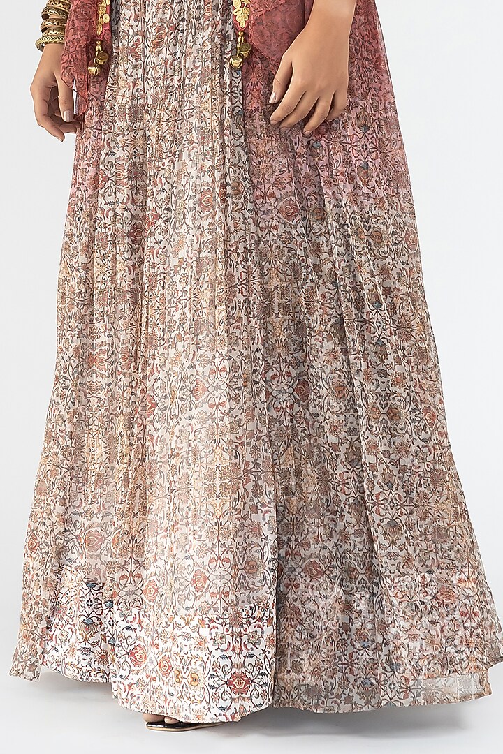 White Printed Skirt Set by Nikita Vishakha at Pernia's Pop Up Shop
