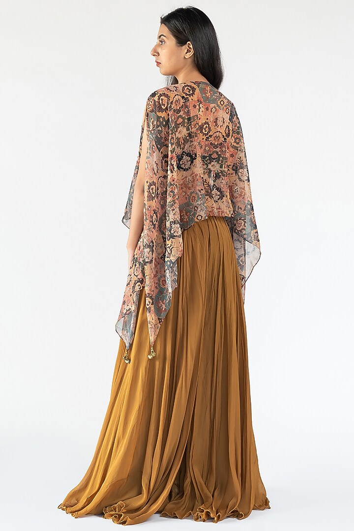 Rust Georgette Party Wear Sharara Set by Nikita Vishakha at Pernia's Pop Up Shop
