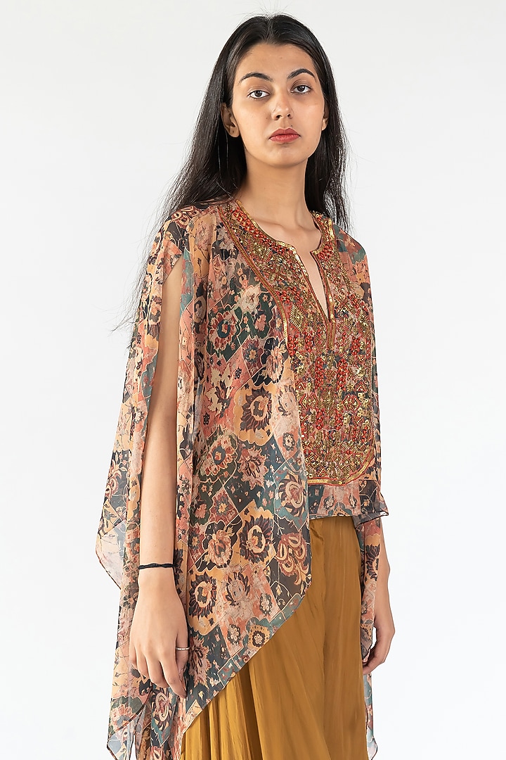 Rust Georgette Party Wear Sharara Set by Nikita Vishakha at Pernia's Pop Up Shop