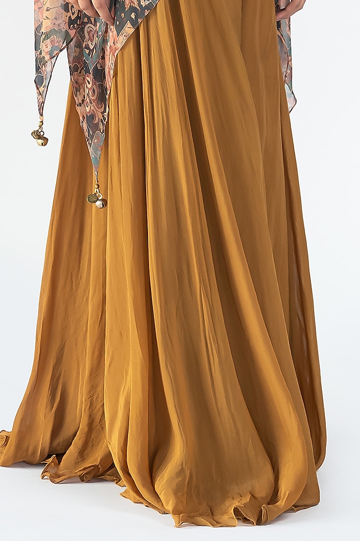 Rust Georgette Party Wear Sharara Set by Nikita Vishakha at Pernia's Pop Up Shop