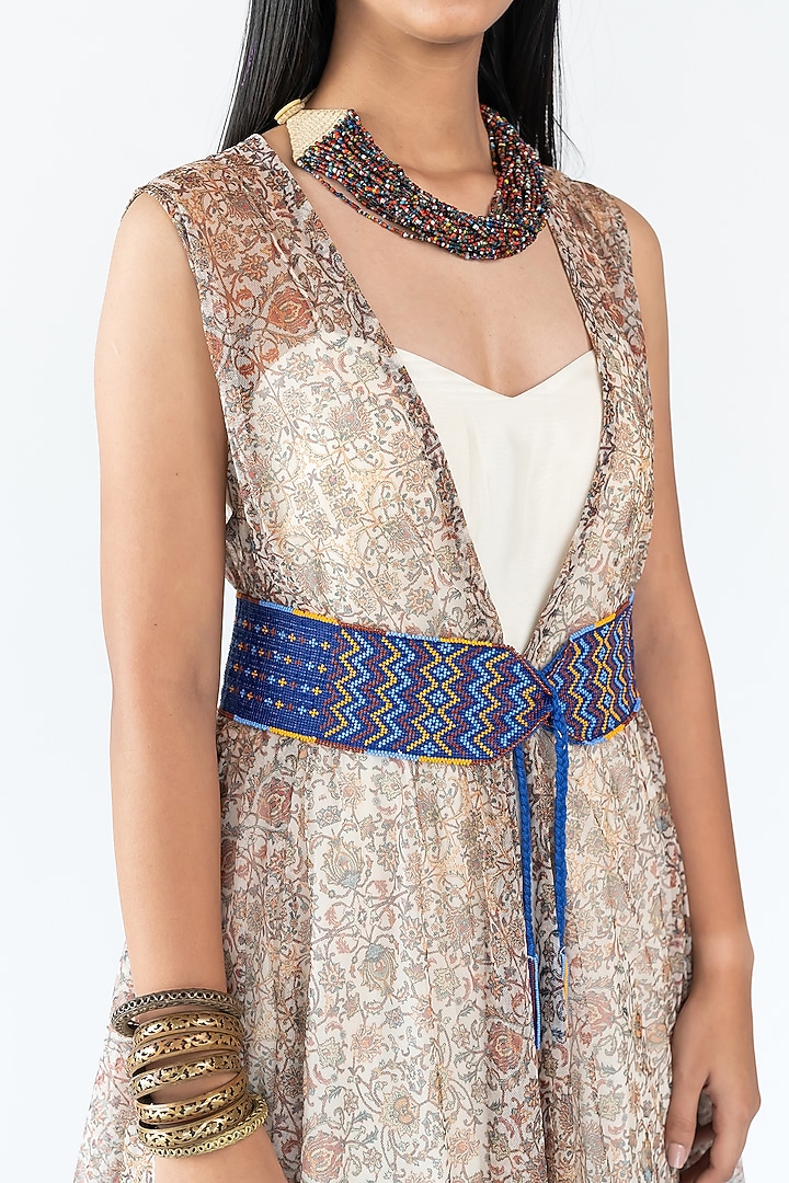 Blue Ombre Organza Party Wear Gown by Nikita Vishakha at Pernia's Pop Up Shop