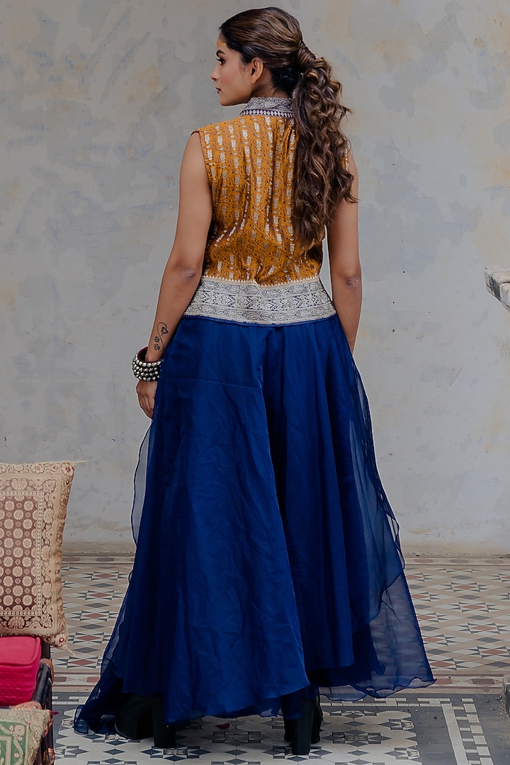 Blue Organza Party Wear Sharara Set by Nikita Vishakha at Pernia's Pop Up Shop