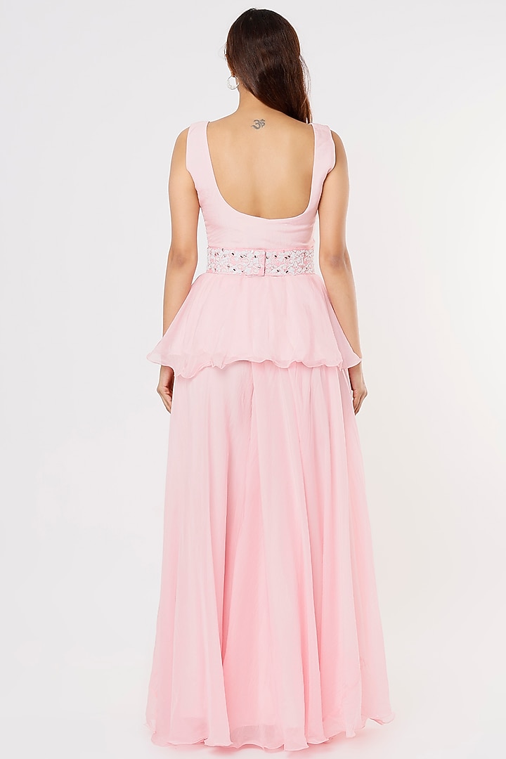 Pink Organza Gharara Set by Nikita Vishakha at Pernia's Pop Up Shop