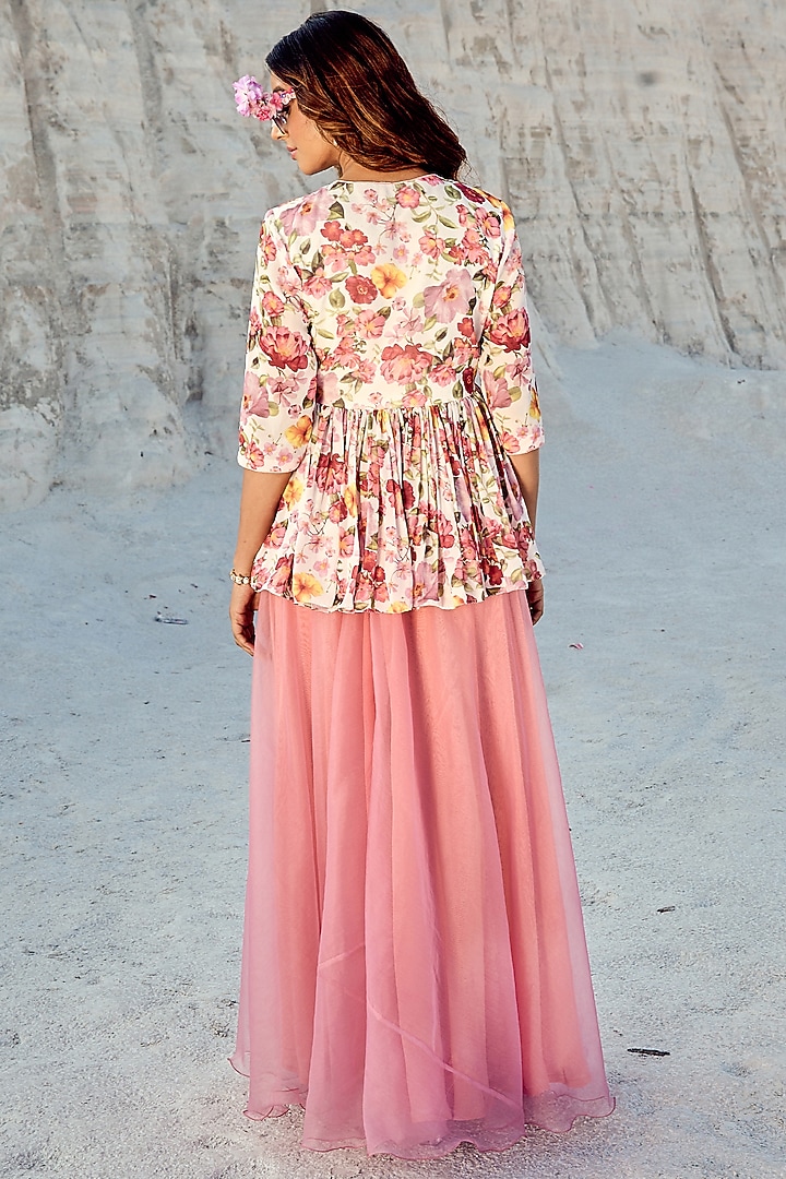 Pink Pure Organza Party Wear Sharara Set by Nikita Vishakha at Pernia's Pop Up Shop