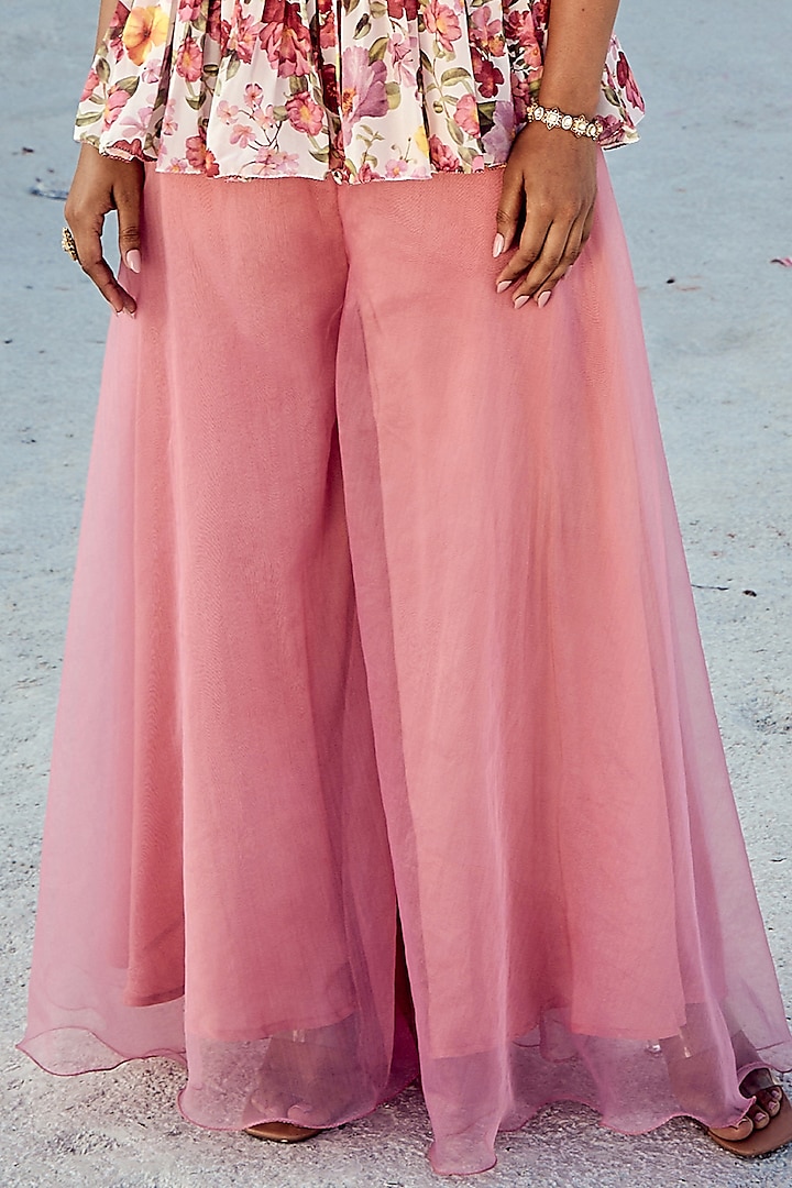 Pink Pure Organza Party Wear Sharara Set by Nikita Vishakha at Pernia's Pop Up Shop