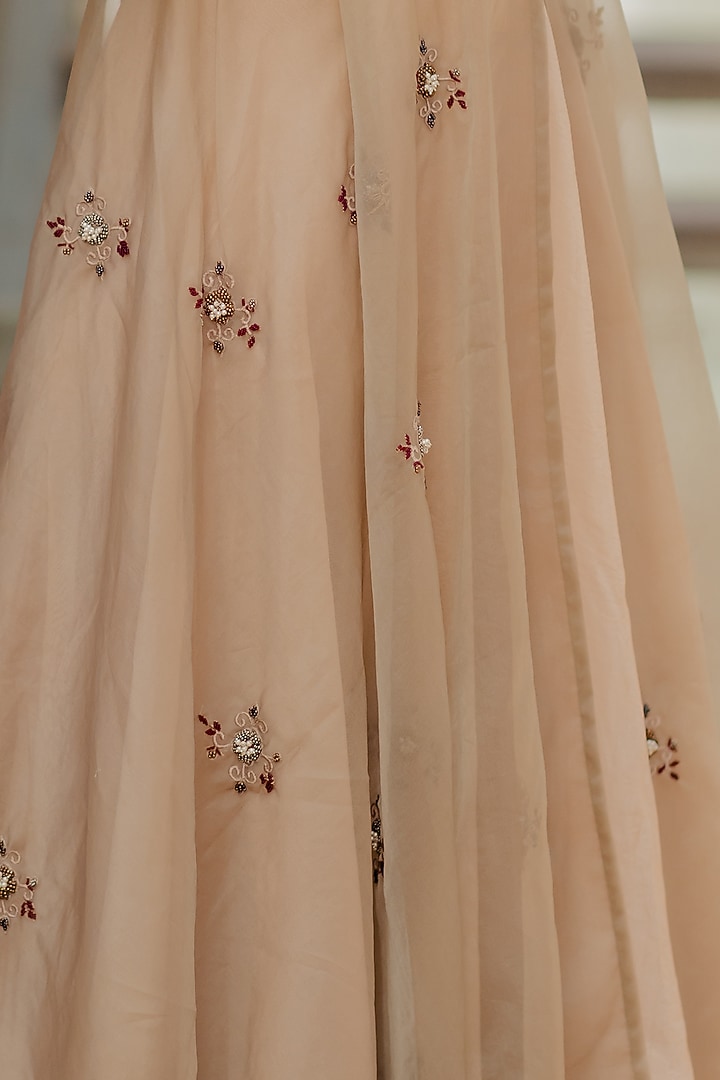 Light Olive Tasseled Skirt Set by Nikita Vishakha at Pernia's Pop Up Shop
