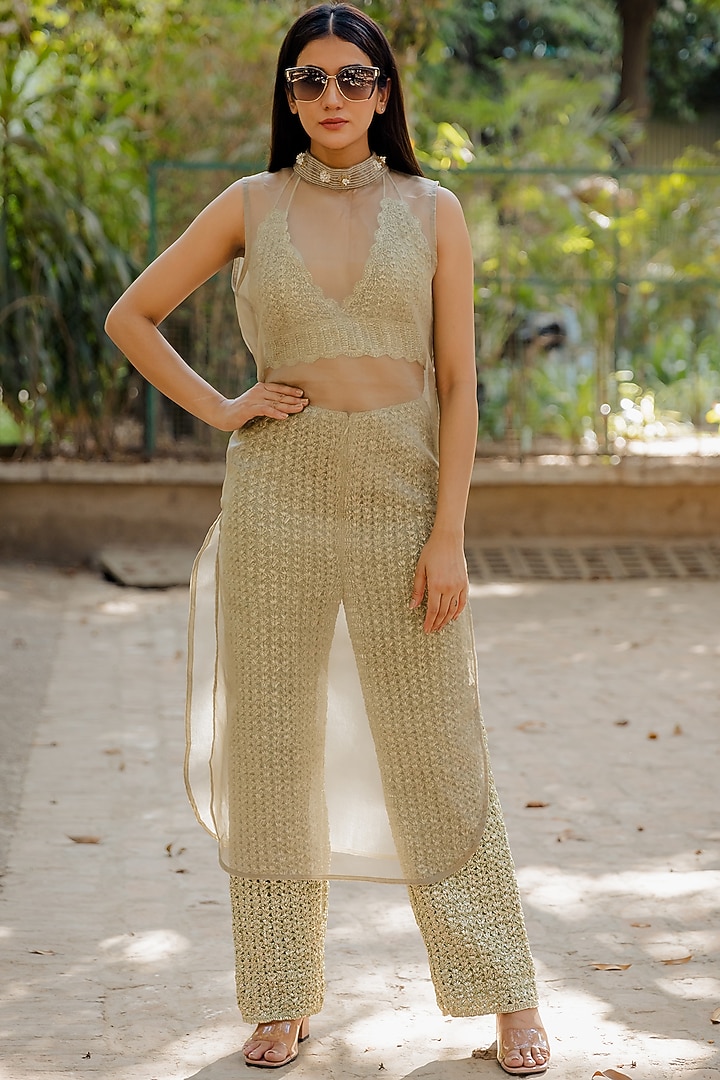 Light Olive Tunic Set by Nikita Vishakha at Pernia's Pop Up Shop