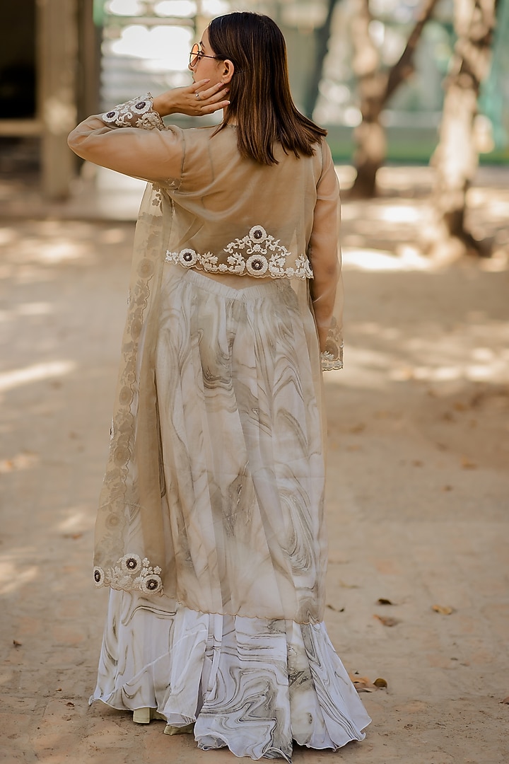 Black & White Organza Pant Set by Nikita Vishakha at Pernia's Pop Up Shop