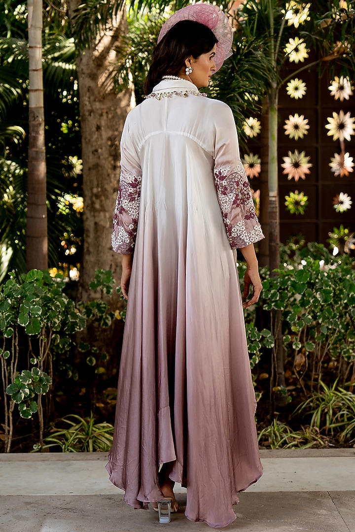 Lilac Crepe Tassel Cowl-Style Maxi Cocktail Dress by Nikita Vishakha at Pernia's Pop Up Shop