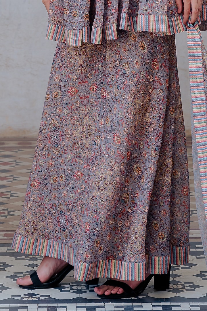 Grey Georgette Printed Party Wear Sharara Set by Nikita Vishakha at Pernia's Pop Up Shop