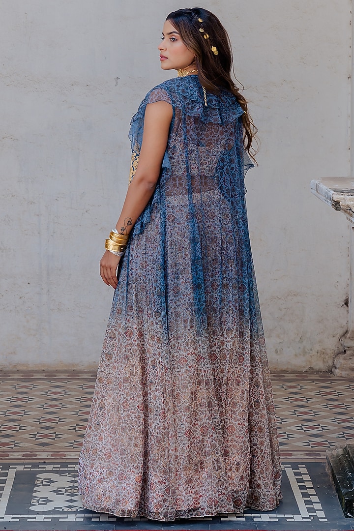 White Printed Skirt Set by Nikita Vishakha at Pernia's Pop Up Shop