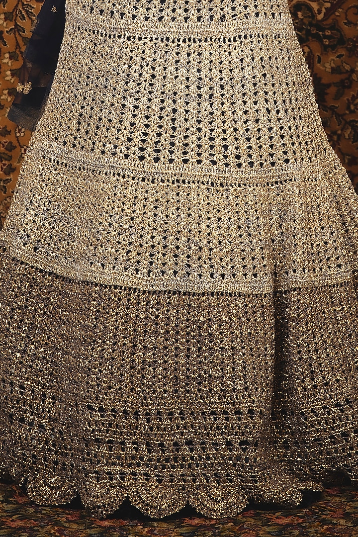 Pearl White Hand-Dyed Wedding Lehenga Set by Nikita Vishakha at Pernia's Pop Up Shop
