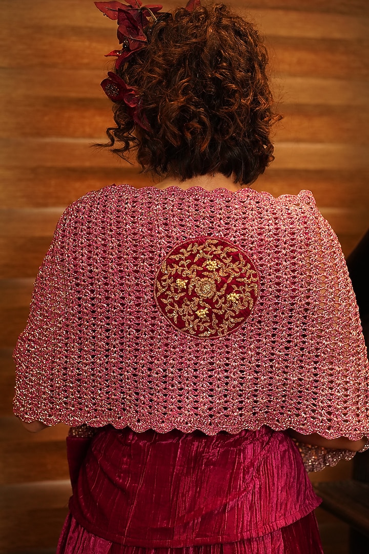 Ruby Pink Velvet Flared Palazzo Pant Set by Nikita Vishakha at Pernia's Pop Up Shop