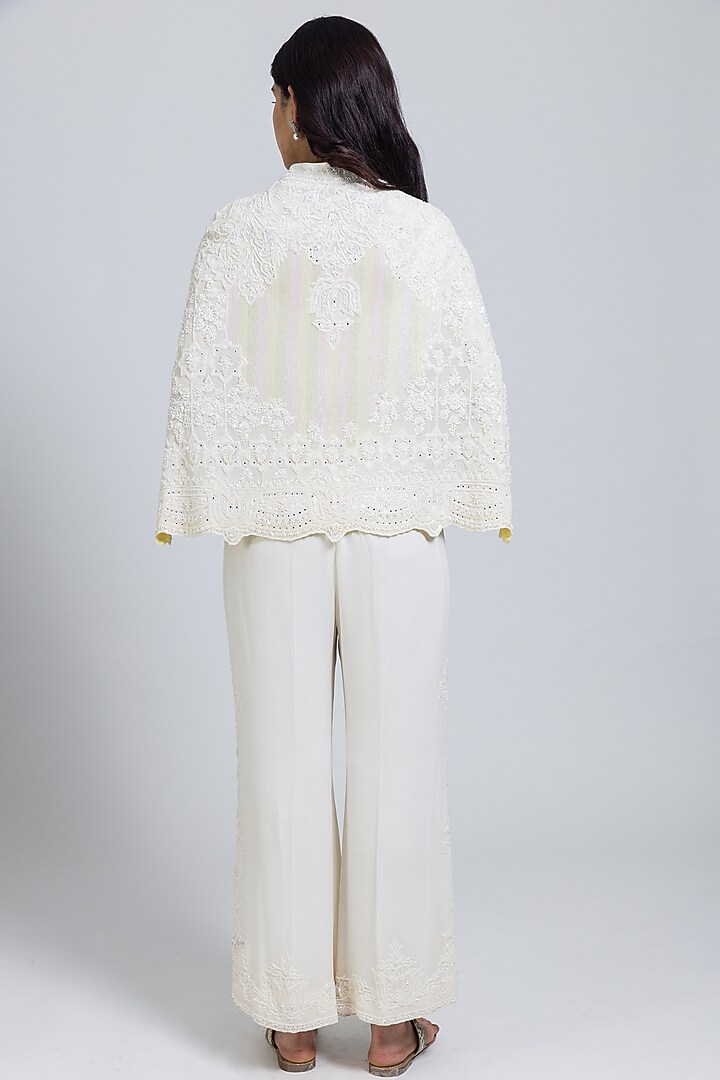 White Georgette Pant Set by NIMA FASHIONS at Pernia's Pop Up Shop