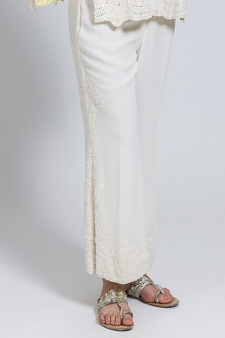White Georgette Pant Set by NIMA FASHIONS at Pernia's Pop Up Shop