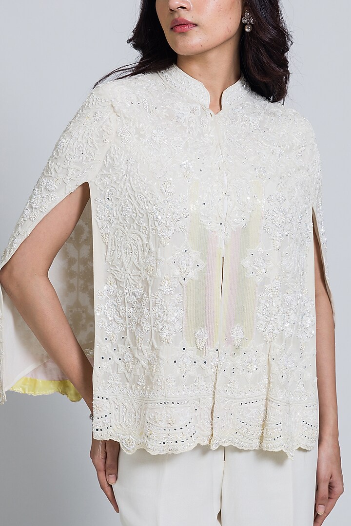 White Georgette Pant Set by NIMA FASHIONS at Pernia's Pop Up Shop