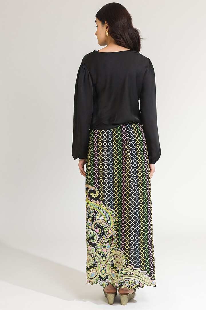 Multi-Colored Thread Hand Embroidered Skirt Set by NIMA FASHIONS at Pernia's Pop Up Shop