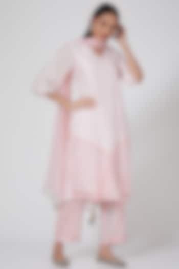Pink Tie-Dye Kurta Set  by Label Nimbus