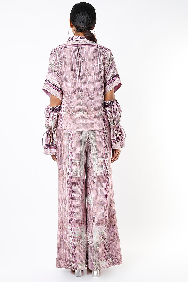 Lilac Printed Pant Set by Nikita Mhaisalkar at Pernia's Pop Up Shop