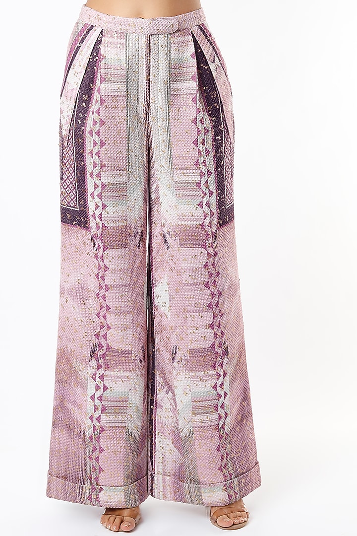 Lilac Printed Pant Set by Nikita Mhaisalkar at Pernia's Pop Up Shop