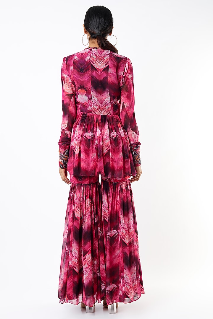 Magenta Embellished Bridal Sharara Set by Nikita Mhaisalkar at Pernia's Pop Up Shop