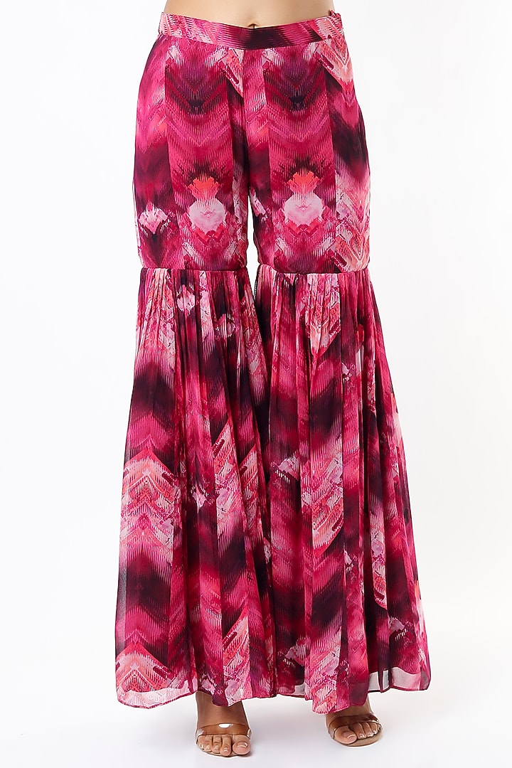 Magenta Embellished Bridal Sharara Set by Nikita Mhaisalkar at Pernia's Pop Up Shop
