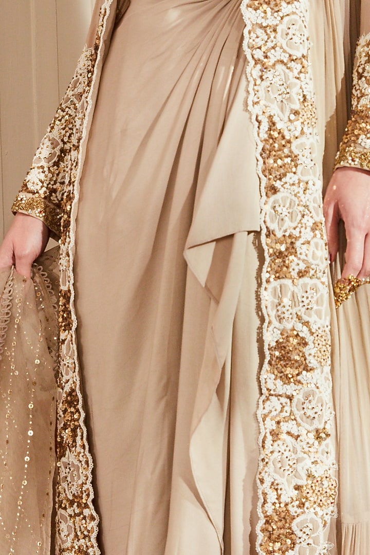 Off White Jacket Set In Viscose Georgette by Nikita Mhaisalkar at Pernia's Pop Up Shop