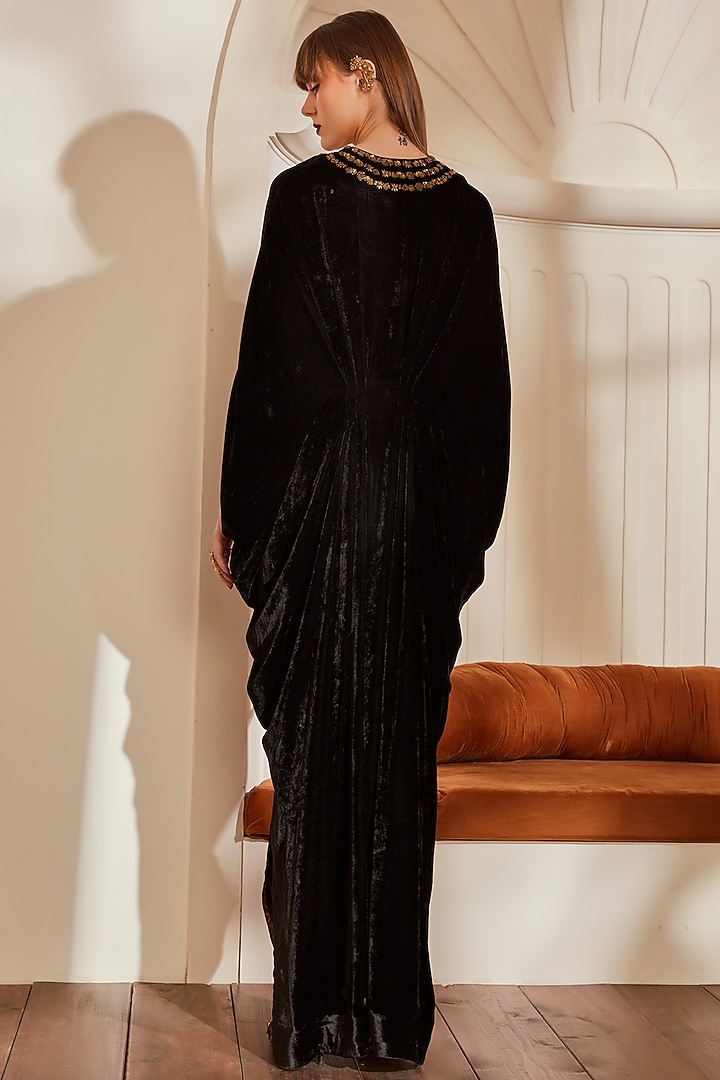 Black Baroque Kaftan With Inner by Nikita Mhaisalkar at Pernia's Pop Up Shop