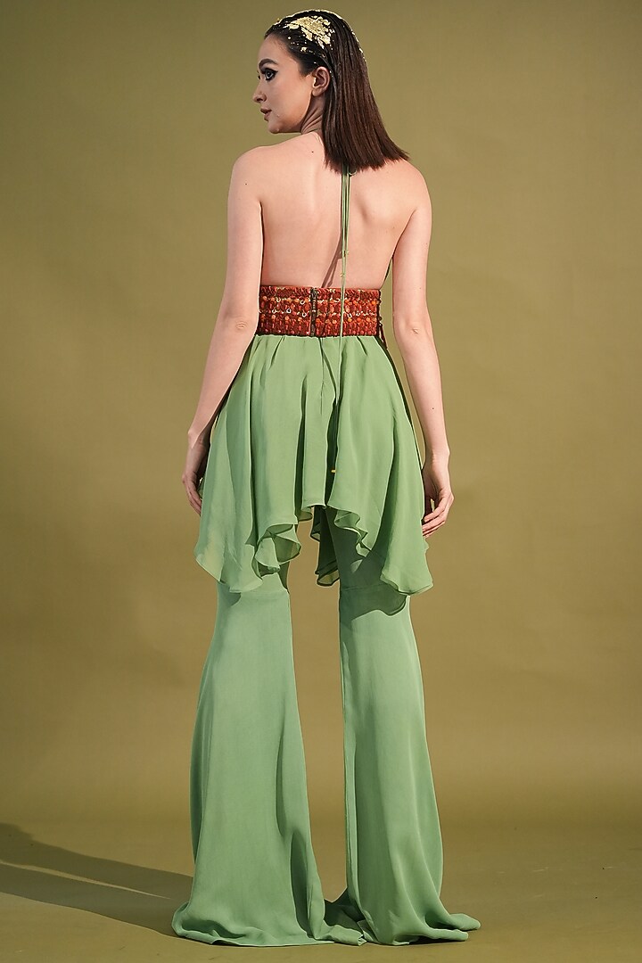 Jade Pure Georgette Co-Ord Set by Nikita Mhaisalkar at Pernia's Pop Up Shop