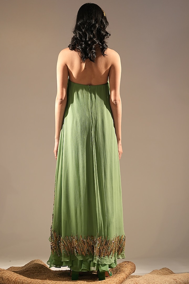 Jade Pure Georgette Bridal Sharara Set by Nikita Mhaisalkar at Pernia's Pop Up Shop