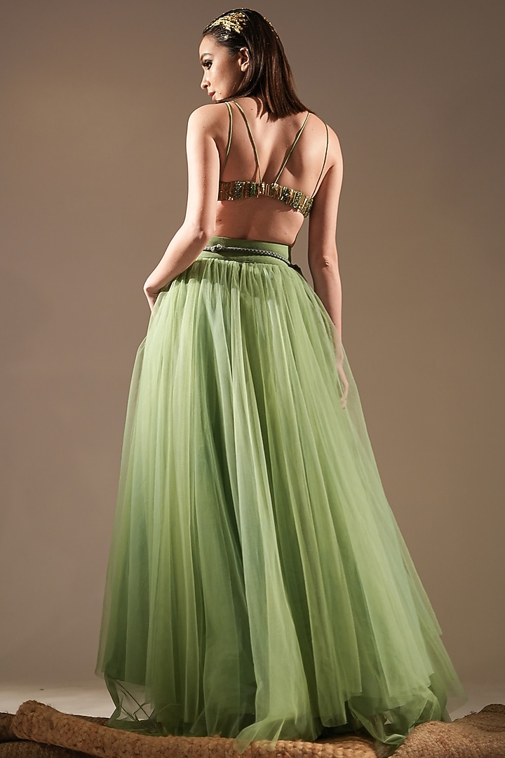 Jade Tulle Skirt by Nikita Mhaisalkar at Pernia's Pop Up Shop