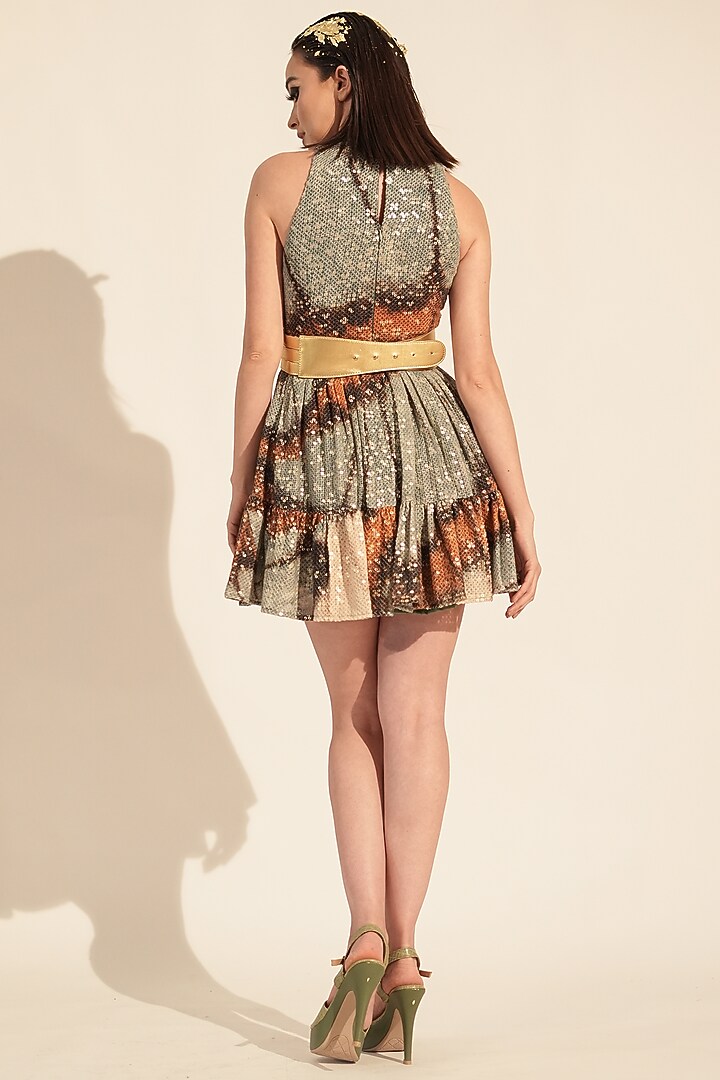 Multi-Colored Pure Georgette Printed Vacation Dress by Nikita Mhaisalkar at Pernia's Pop Up Shop