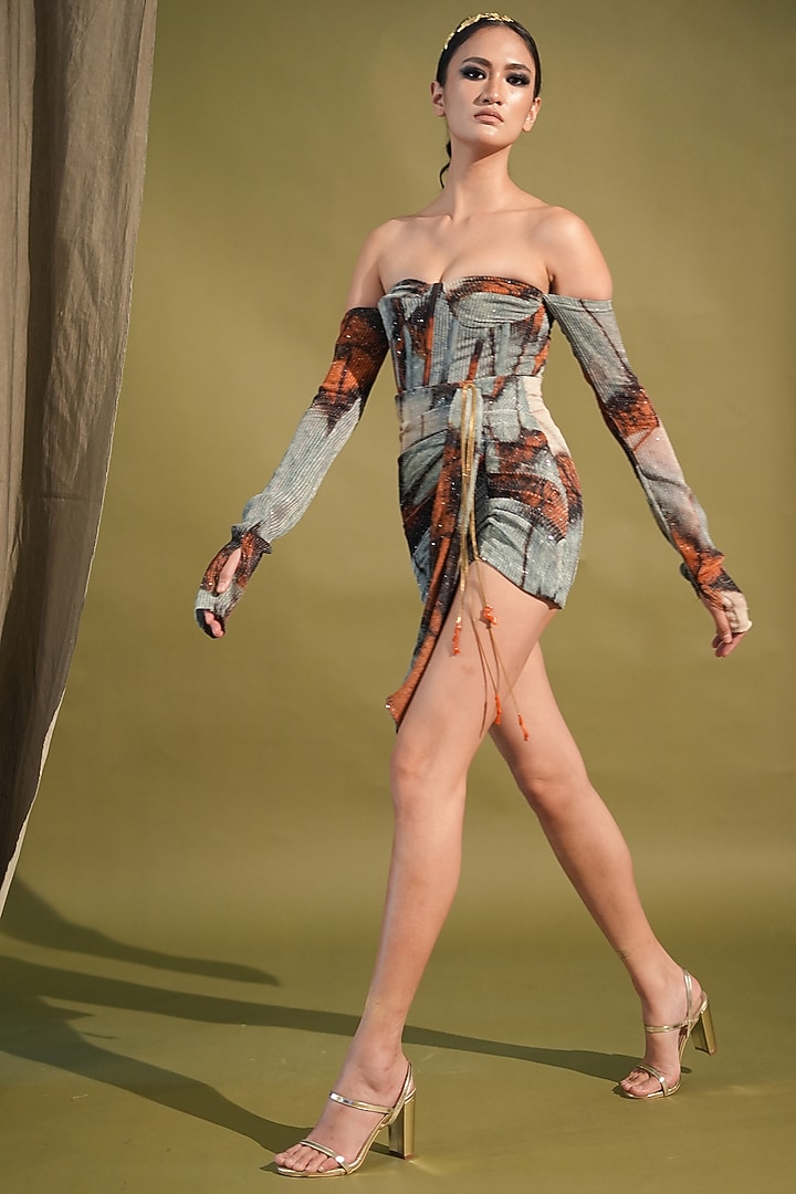 Multi-Colored Pure Georgette Printed Skirt by Nikita Mhaisalkar at Pernia's Pop Up Shop
