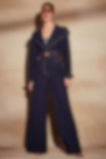 Midnight Blue Suiting Jacket by Nikita Mhaisalkar at Pernia's Pop Up Shop