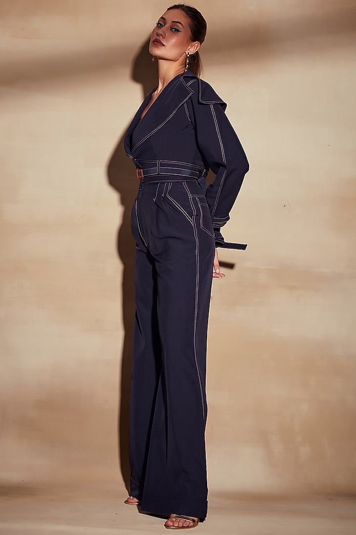 Midnight Blue Suiting Pants by Nikita Mhaisalkar at Pernia's Pop Up Shop