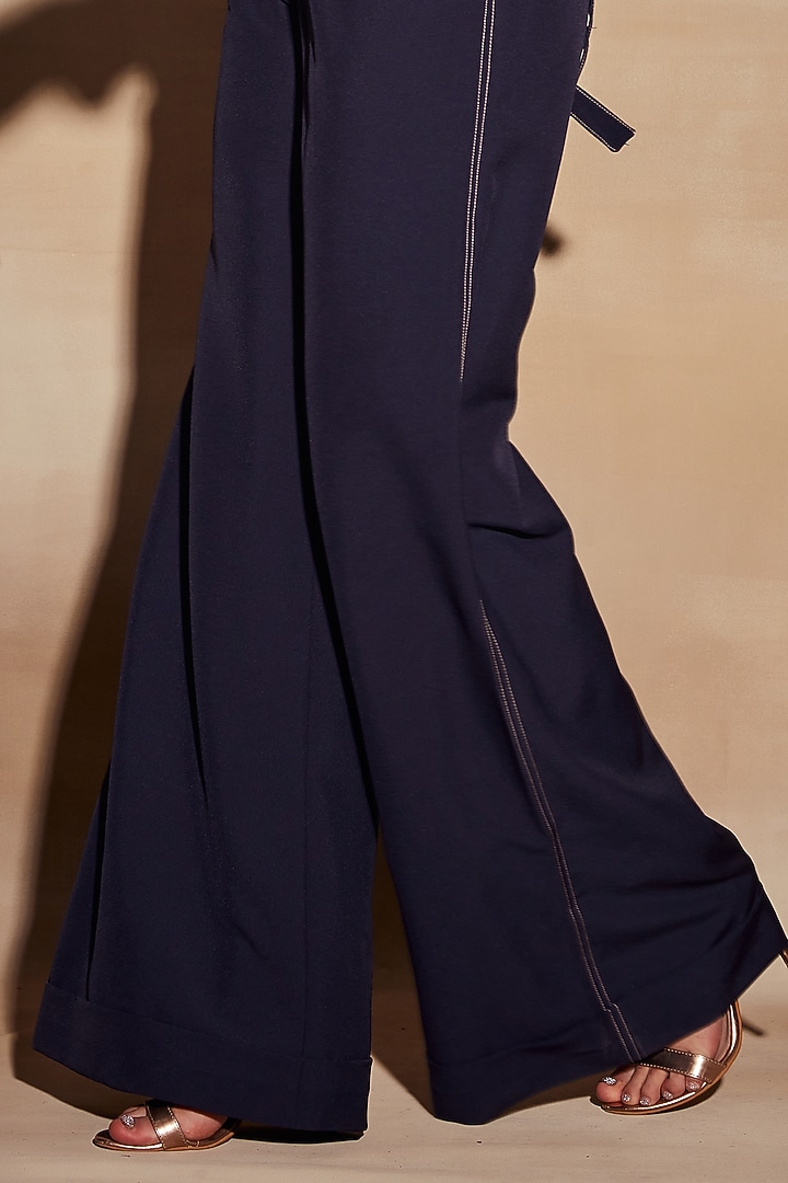 Midnight Blue Suiting Pants by Nikita Mhaisalkar at Pernia's Pop Up Shop