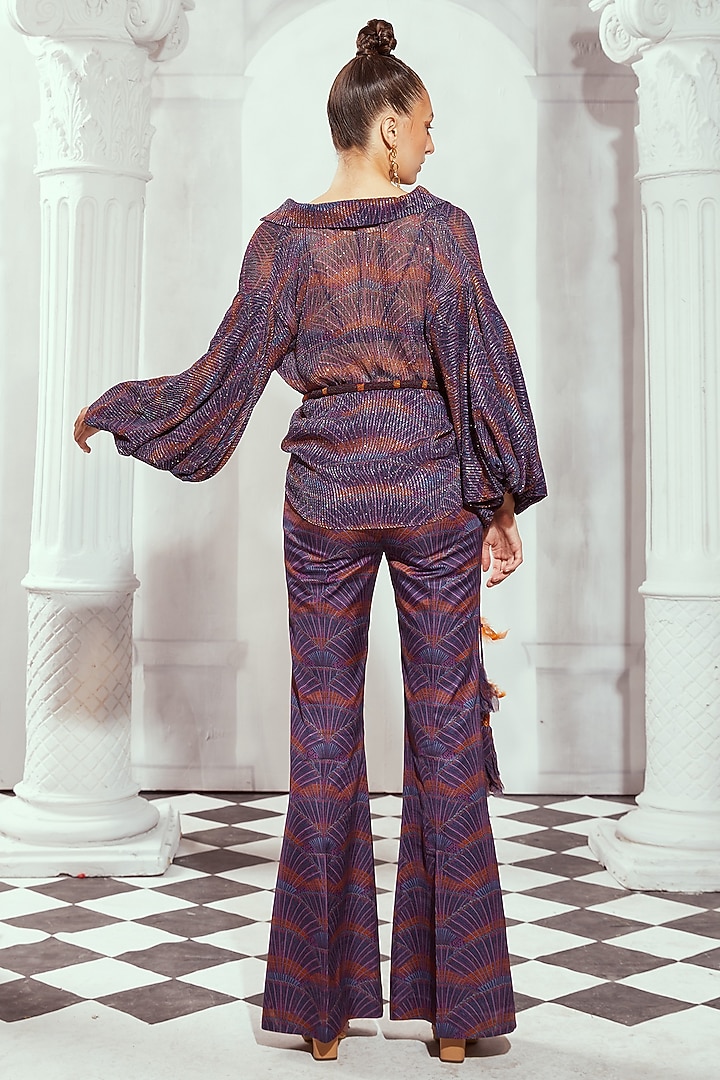 Multi-Colored Sequins Pure Georgette Digital Printed Top by Nikita Mhaisalkar at Pernia's Pop Up Shop