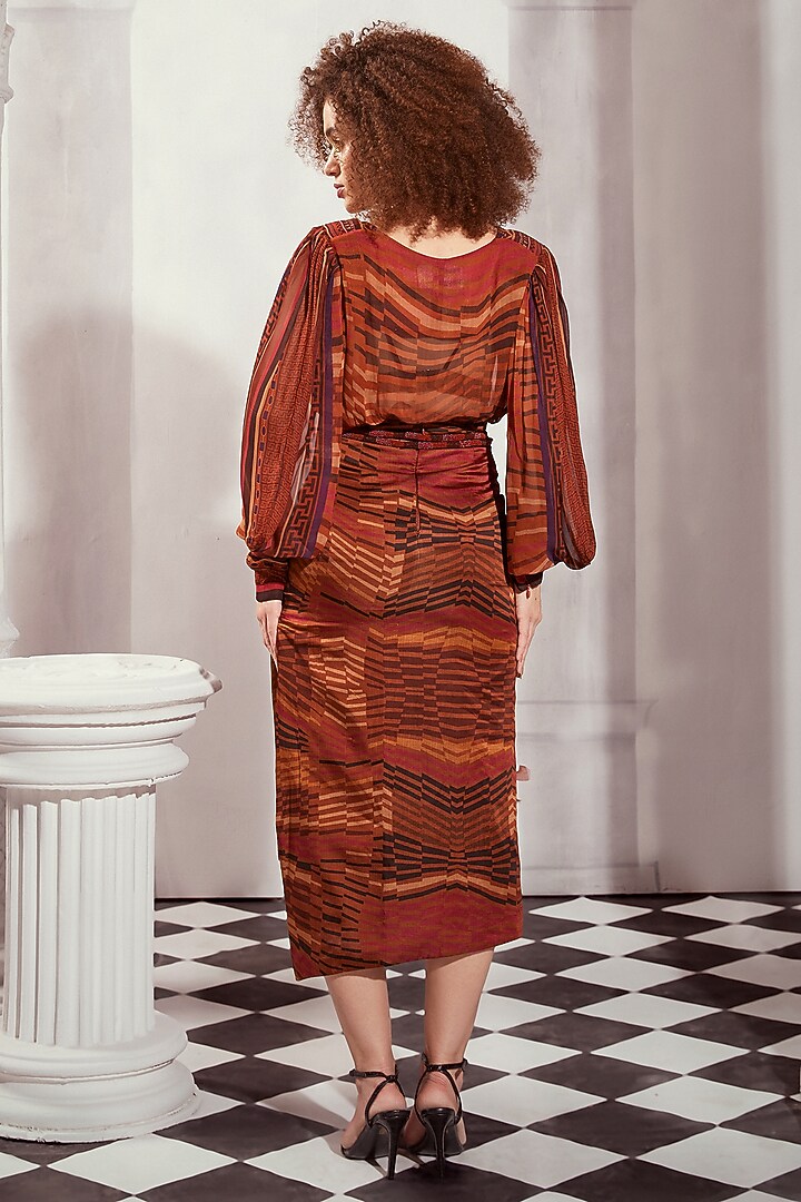 Orange Georgette Digital Printed Top by Nikita Mhaisalkar at Pernia's Pop Up Shop