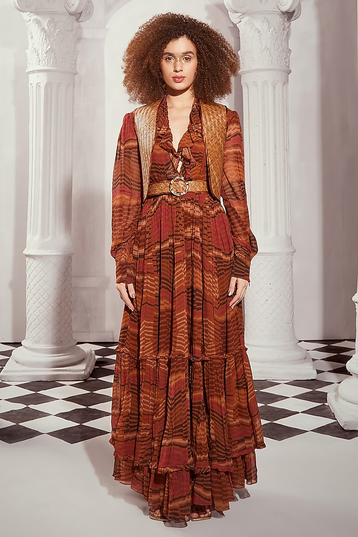 Beige Bamboo Jacket by Nikita Mhaisalkar at Pernia's Pop Up Shop