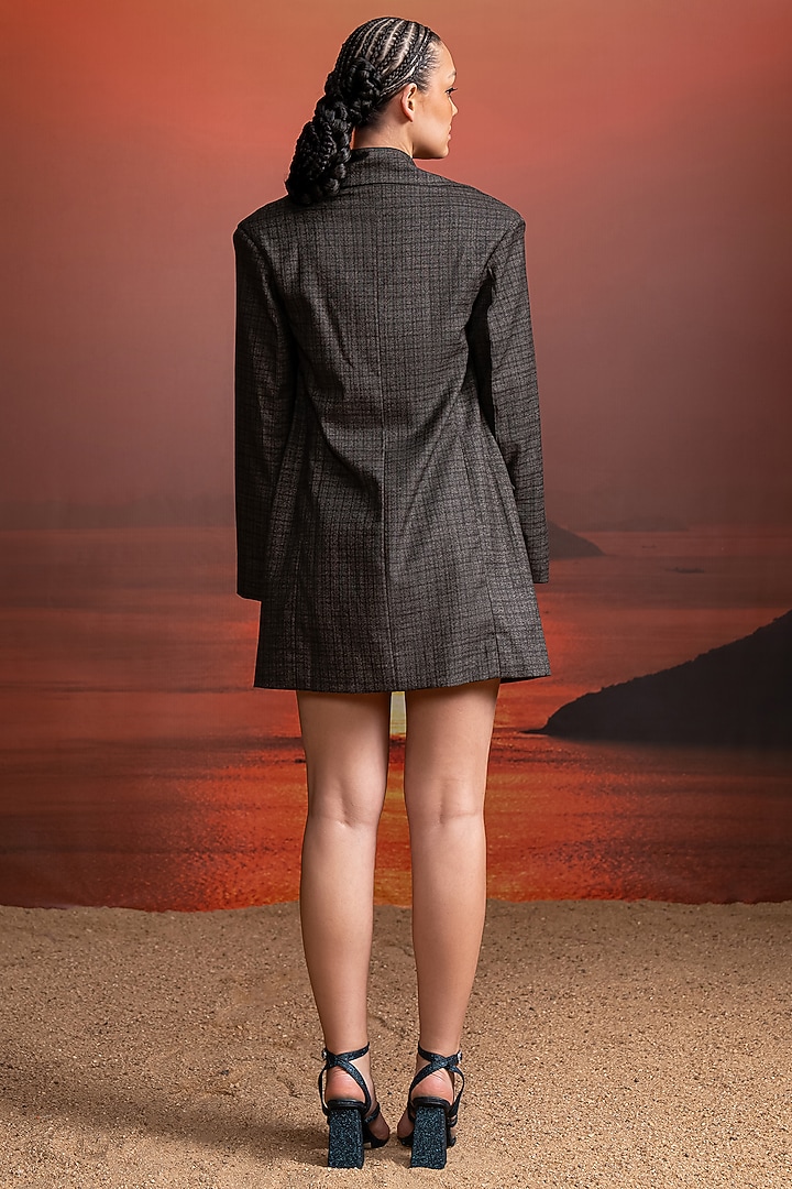 Charcoal Tweed Overcoat by Nikita Mhaisalkar at Pernia's Pop Up Shop