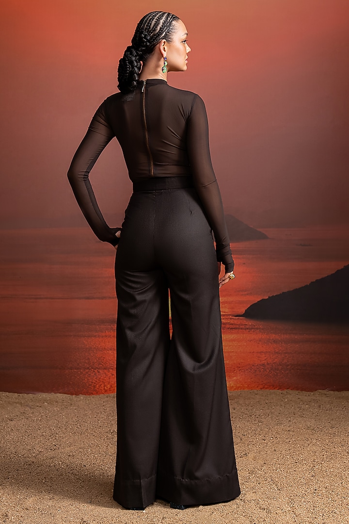 Dark Brown Luxe Suiting Pants by Nikita Mhaisalkar at Pernia's Pop Up Shop